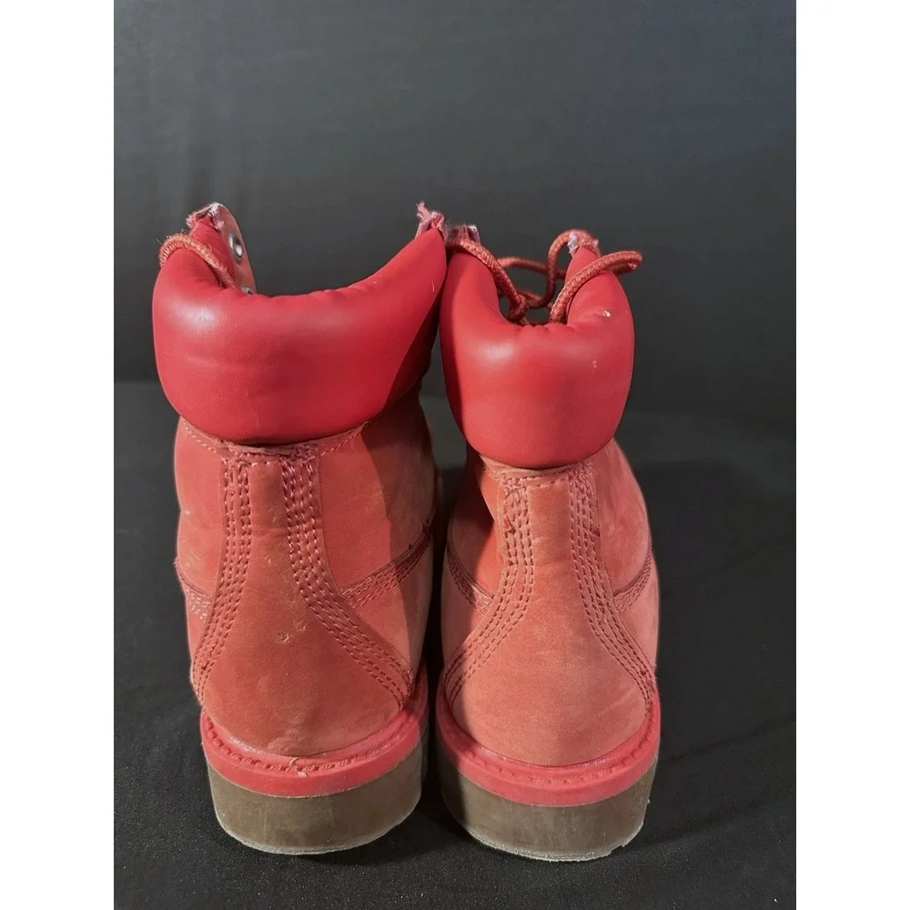Timberland Juniors Red Nubuck Boots Size 6 Classic‎ Lace Up Waterproof Outdoor